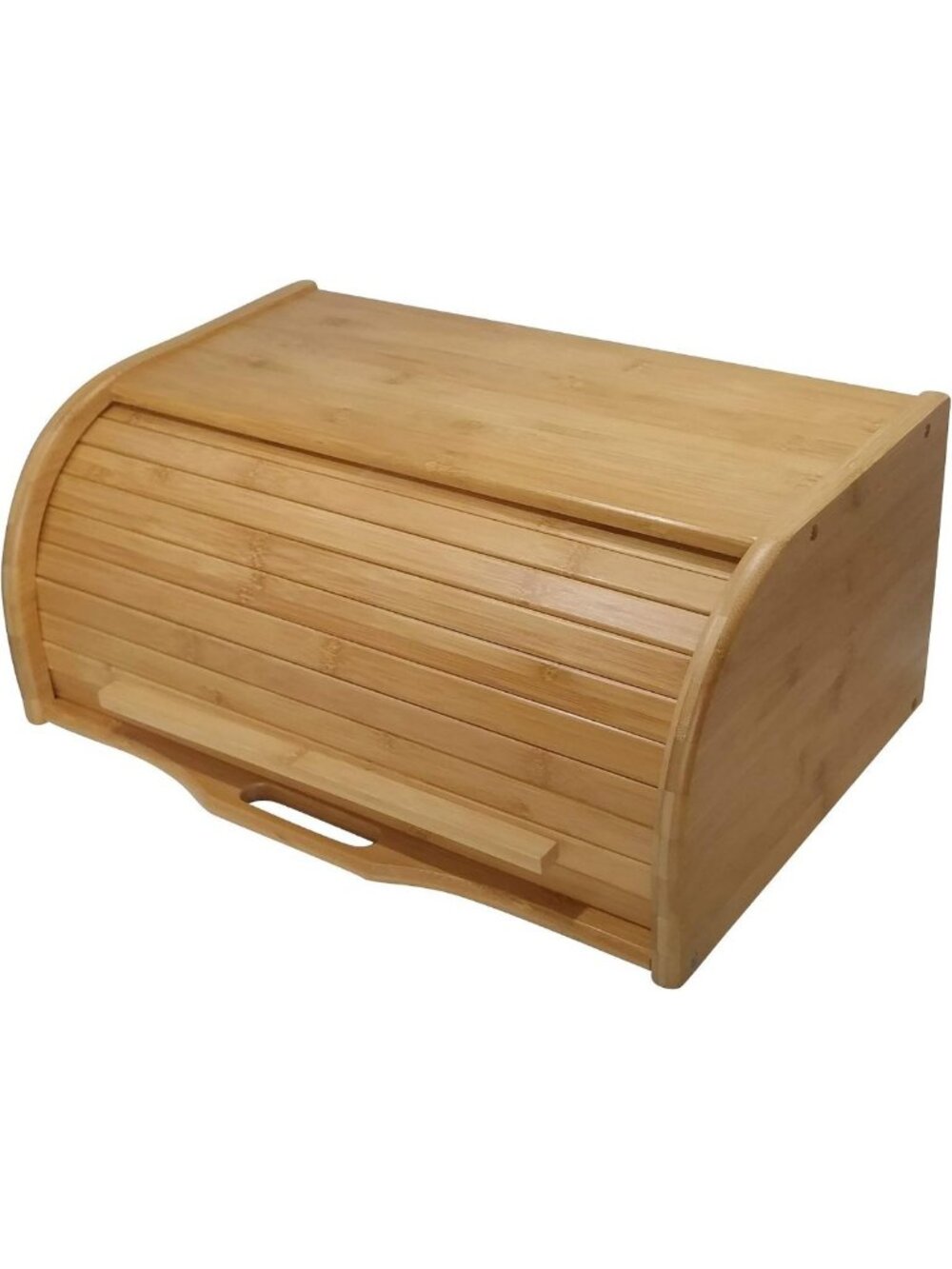 Large Wooden Bread Box - Roll Top Storage Organizer for Kitchen Counter, Bamboo